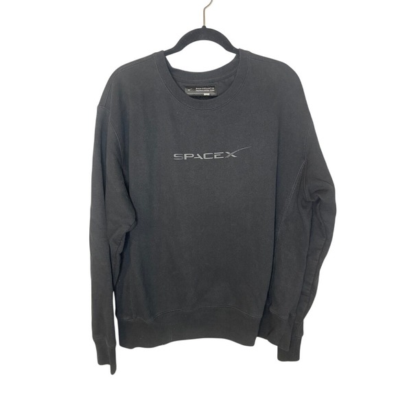 SpaceX Black Crewneck Sweatshirt Mens XL Organic Cotton Official Apparel